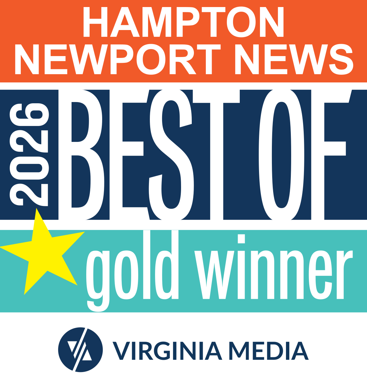 2026 Best of Hampton Roads Gold award - Hampton and Newport News